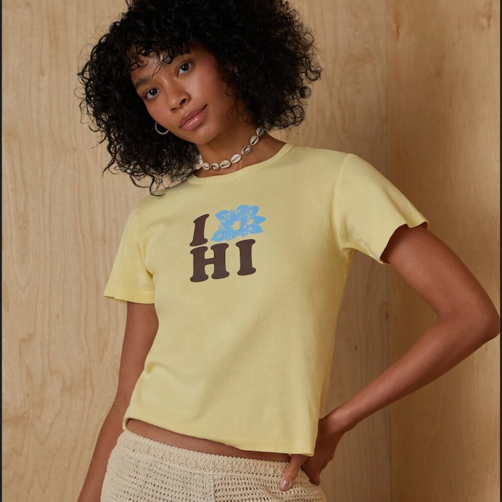 Your Favorite I Hibiscus Hawaii Skimmer T-Shirt PacSun in Small
